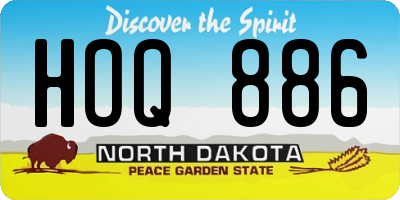 ND license plate HOQ886