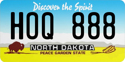 ND license plate HOQ888