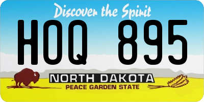 ND license plate HOQ895