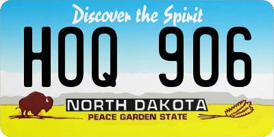 ND license plate HOQ906
