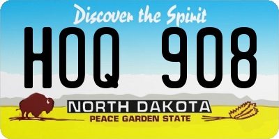 ND license plate HOQ908