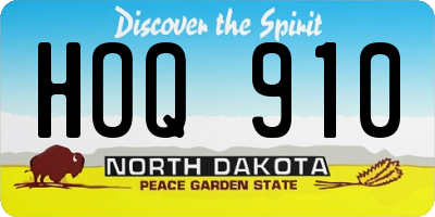 ND license plate HOQ910