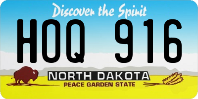 ND license plate HOQ916