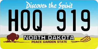 ND license plate HOQ919