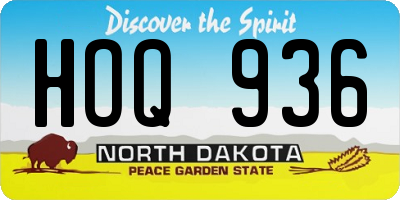 ND license plate HOQ936