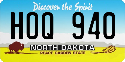 ND license plate HOQ940