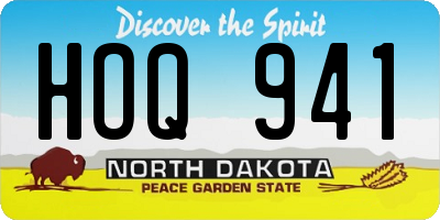 ND license plate HOQ941