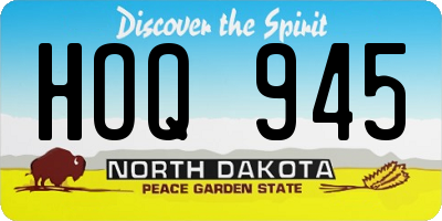ND license plate HOQ945