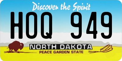 ND license plate HOQ949