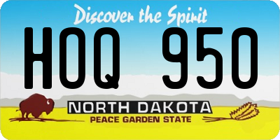 ND license plate HOQ950