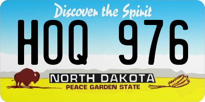 ND license plate HOQ976