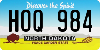 ND license plate HOQ984