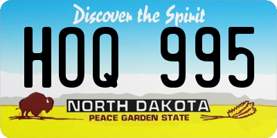 ND license plate HOQ995