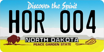 ND license plate HOR004