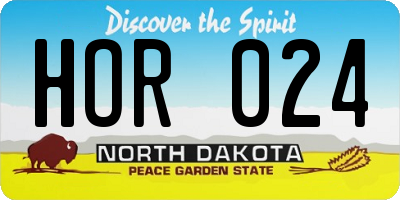 ND license plate HOR024