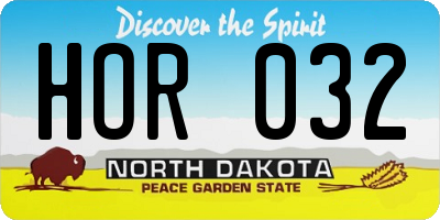 ND license plate HOR032