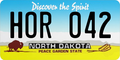 ND license plate HOR042