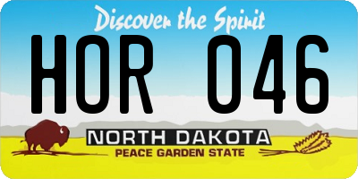 ND license plate HOR046