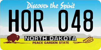ND license plate HOR048