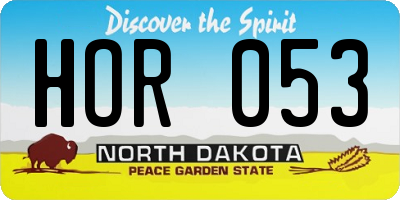 ND license plate HOR053