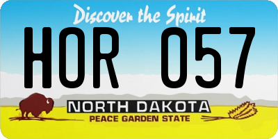 ND license plate HOR057