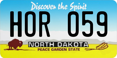 ND license plate HOR059