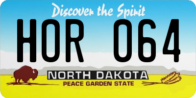 ND license plate HOR064