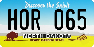 ND license plate HOR065