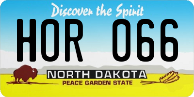 ND license plate HOR066