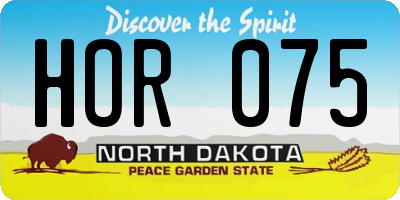 ND license plate HOR075