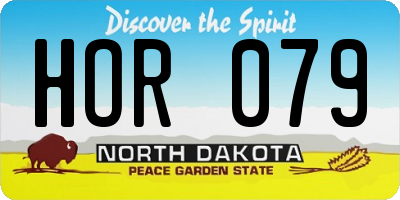 ND license plate HOR079