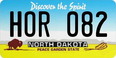 ND license plate HOR082