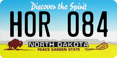 ND license plate HOR084
