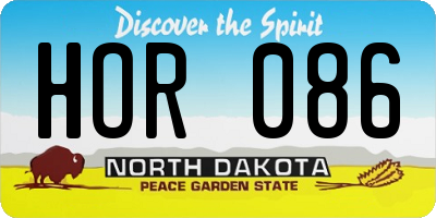 ND license plate HOR086