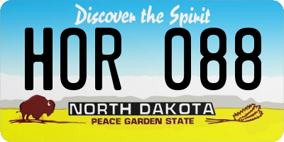 ND license plate HOR088