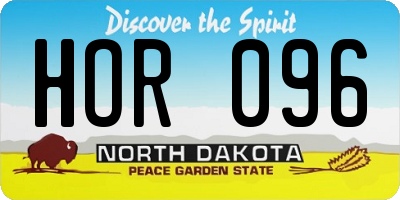 ND license plate HOR096