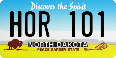 ND license plate HOR101