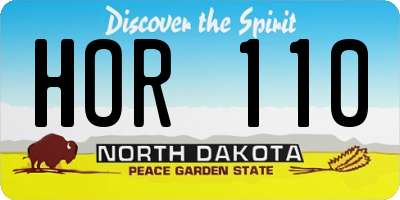 ND license plate HOR110