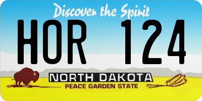 ND license plate HOR124