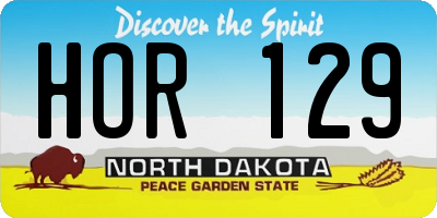ND license plate HOR129
