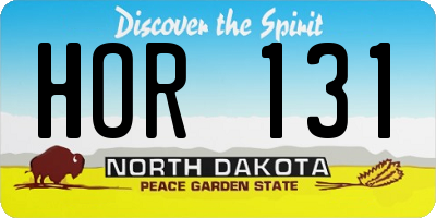 ND license plate HOR131