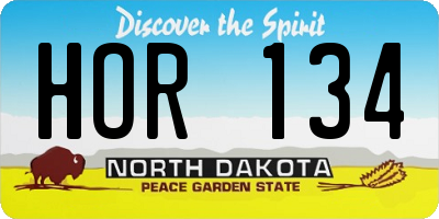 ND license plate HOR134
