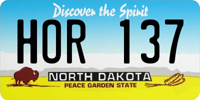 ND license plate HOR137
