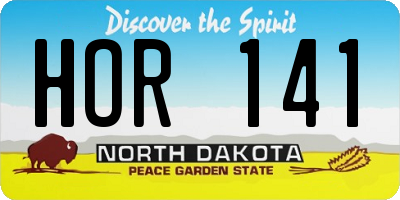 ND license plate HOR141