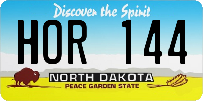 ND license plate HOR144