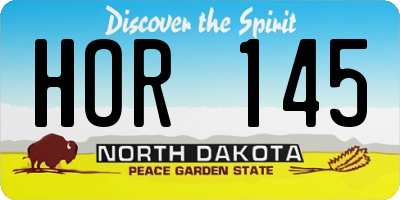 ND license plate HOR145