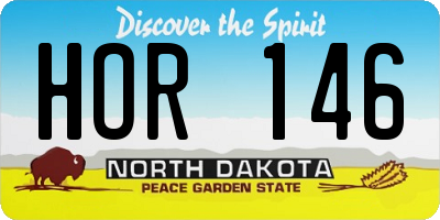 ND license plate HOR146