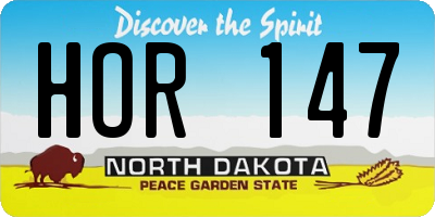 ND license plate HOR147