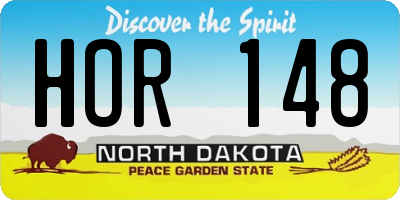 ND license plate HOR148