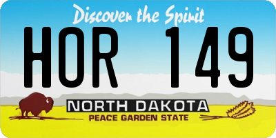 ND license plate HOR149